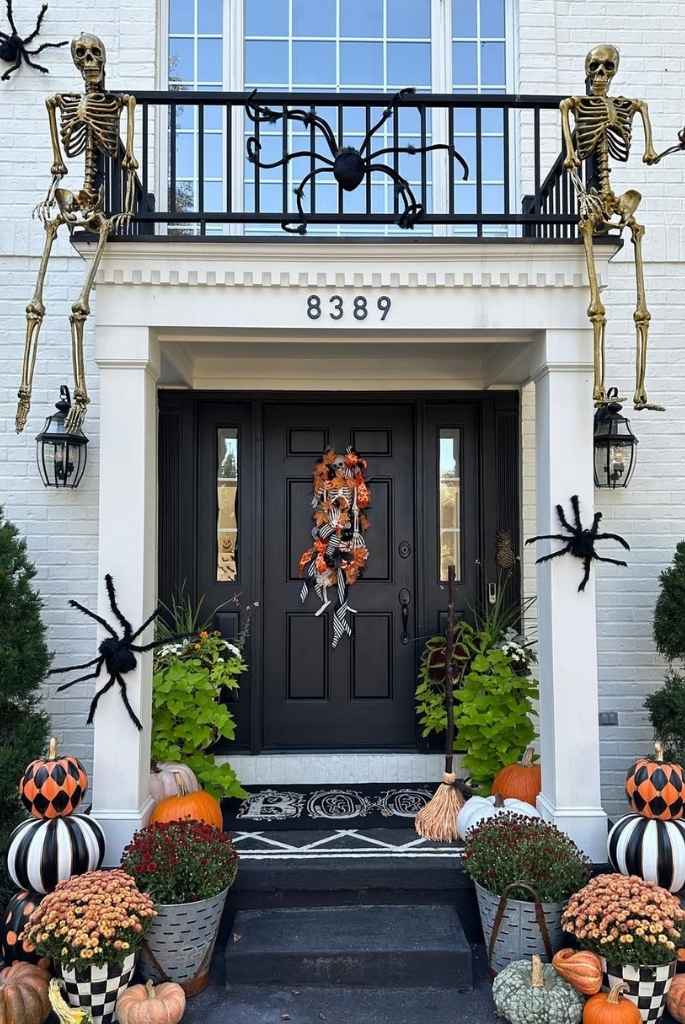 Skeleton & Spider Porch Display