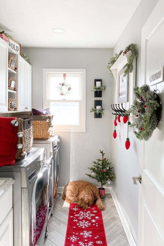 Cozy Christmas Laundry Room