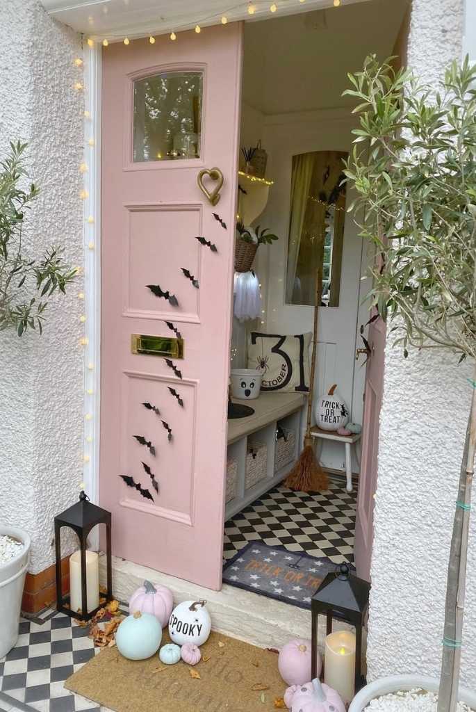 Pastel Halloween Entryway