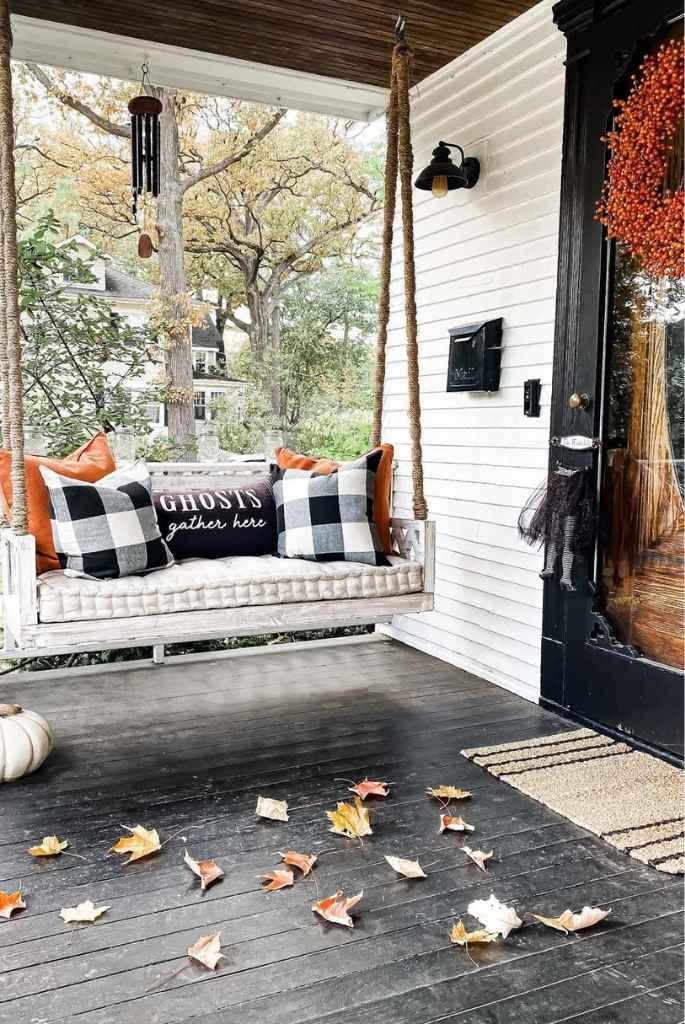 Gingham Porch Swing