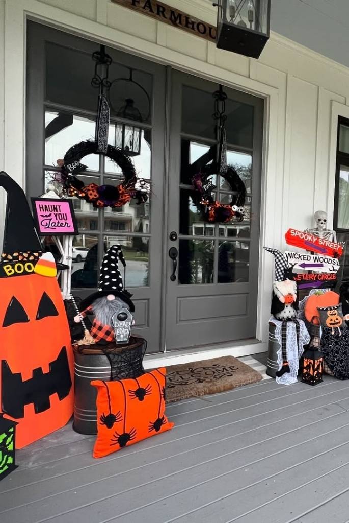 Whimsical Halloween Porch Setup