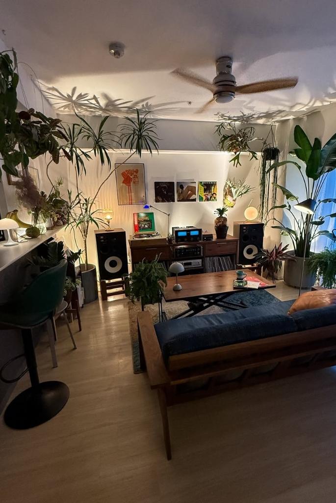 Ambient Plant-Filled Music Lounge