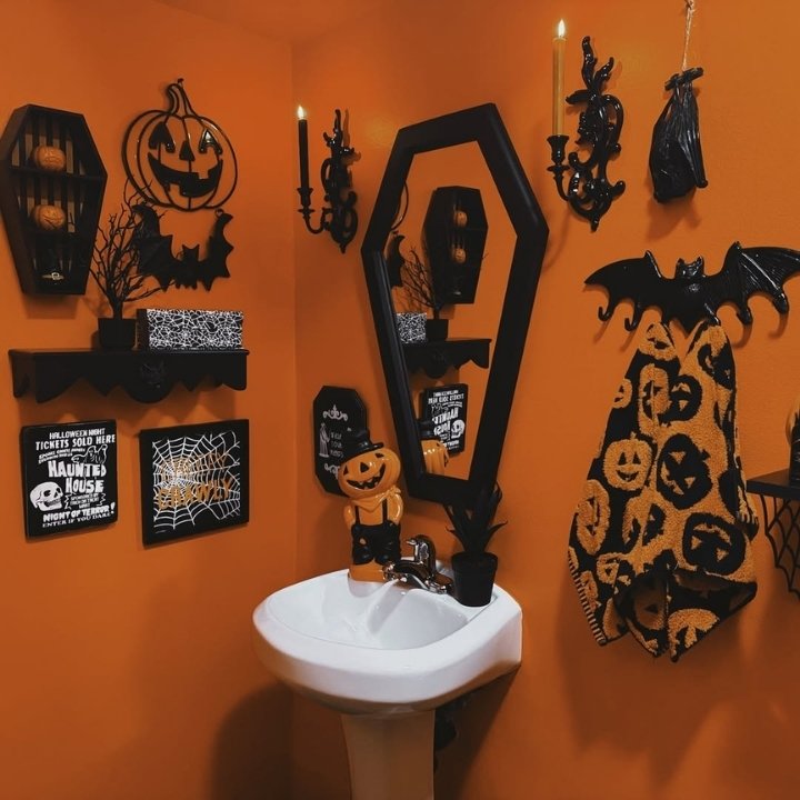 Batty Pumpkin Powder Room