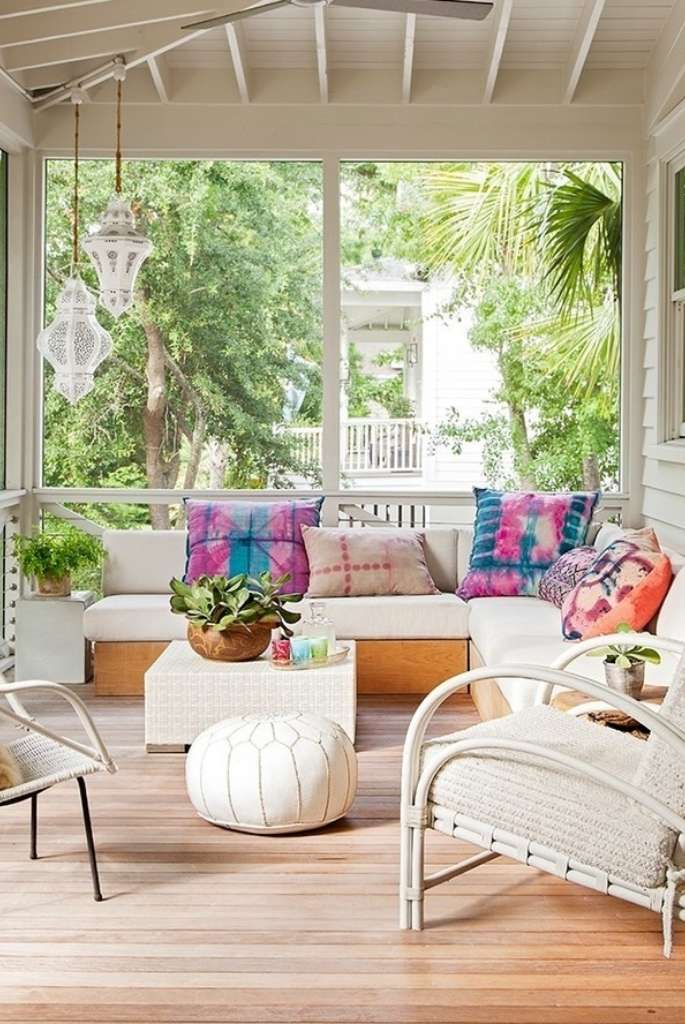 Boho-Chic Screened Porch Lounge