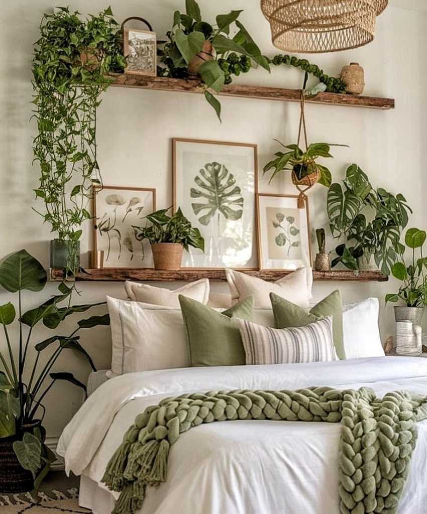Boho Green Retreat Wall