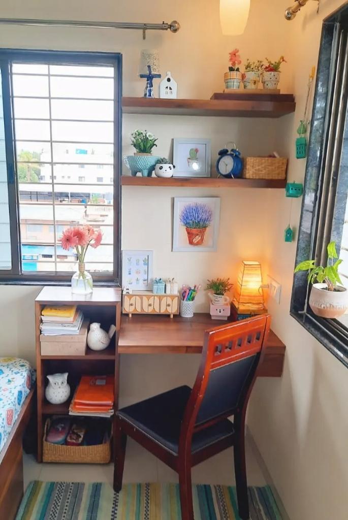 Cheerful Window-Side Study Setup