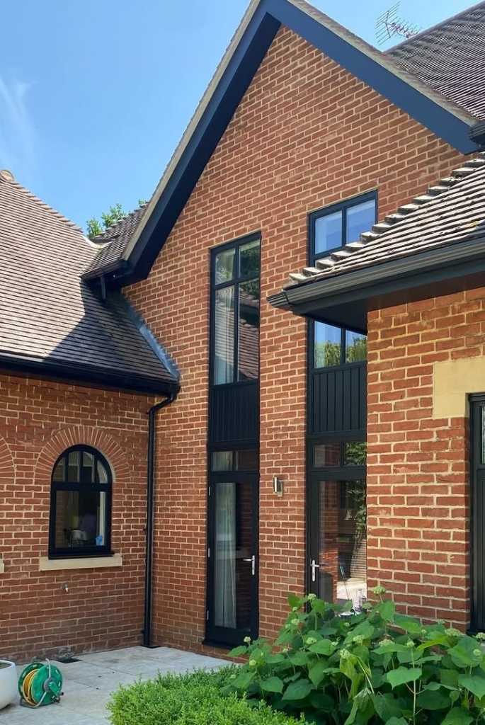 Classic Red Brick and Black Trim