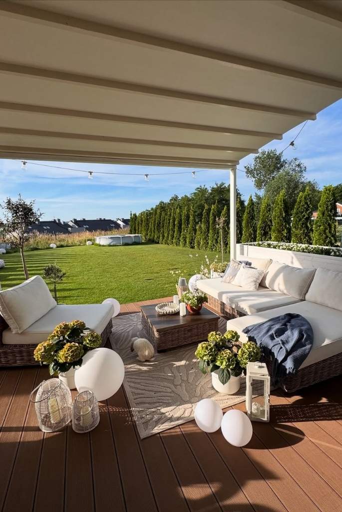 Covered Deck with Relaxed Garden Vibes