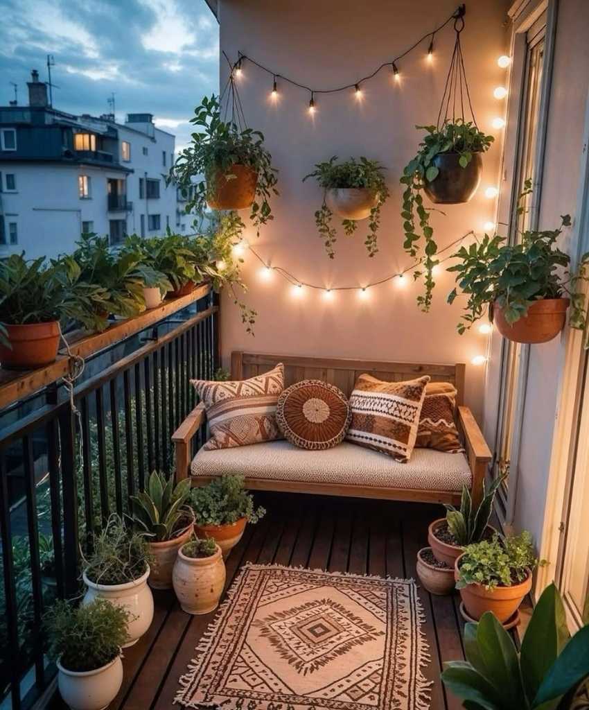 Cozy Boho Balcony Garden