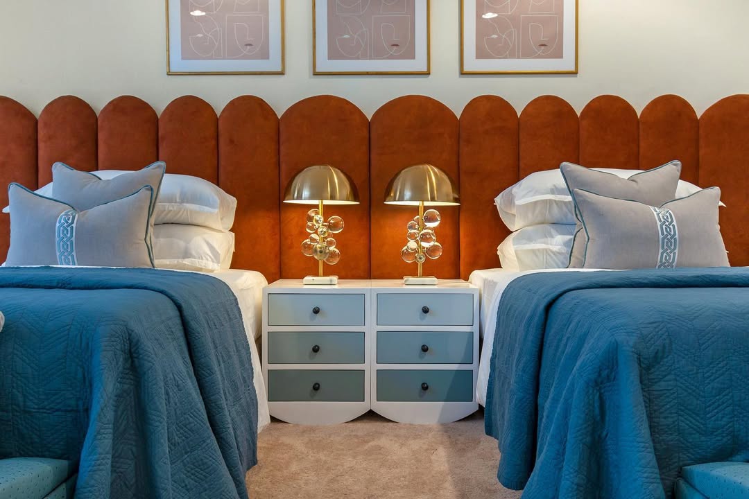 Go Bold with a Shared Statement Headboard