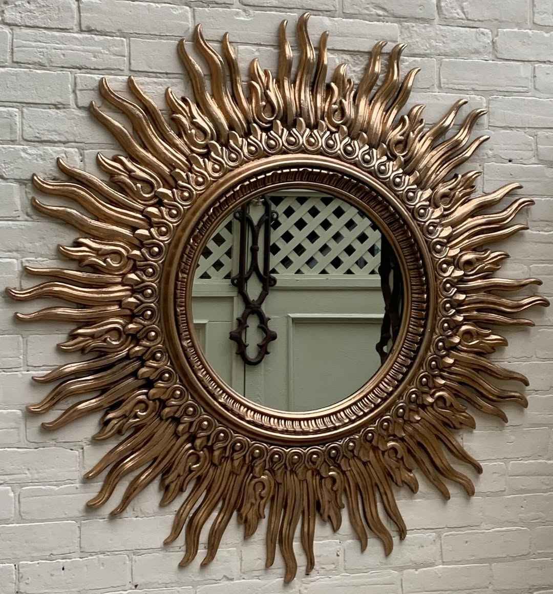 Golden Flame Statement Mirror