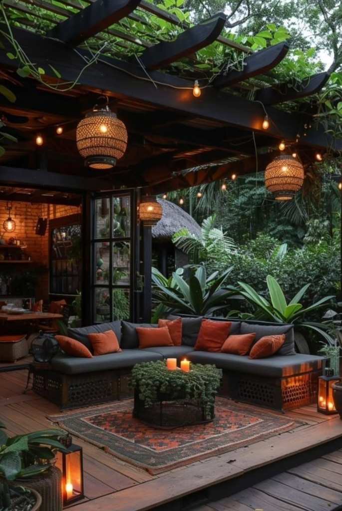 Jungle-Inspired Pergola Lounge
