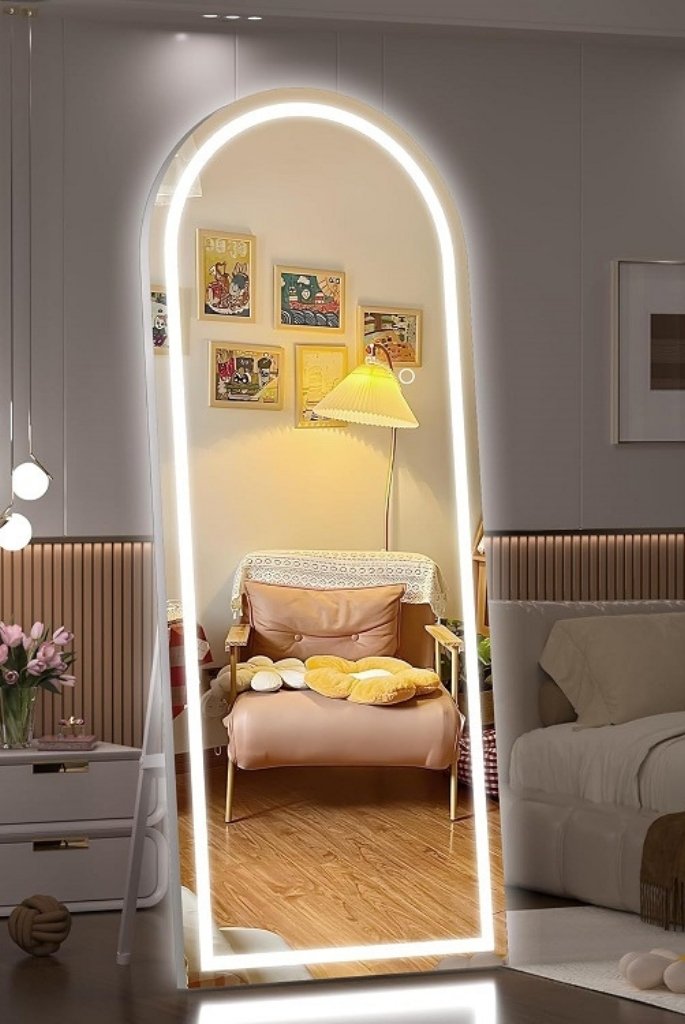 LED Arch Floor Mirror Glow-Up