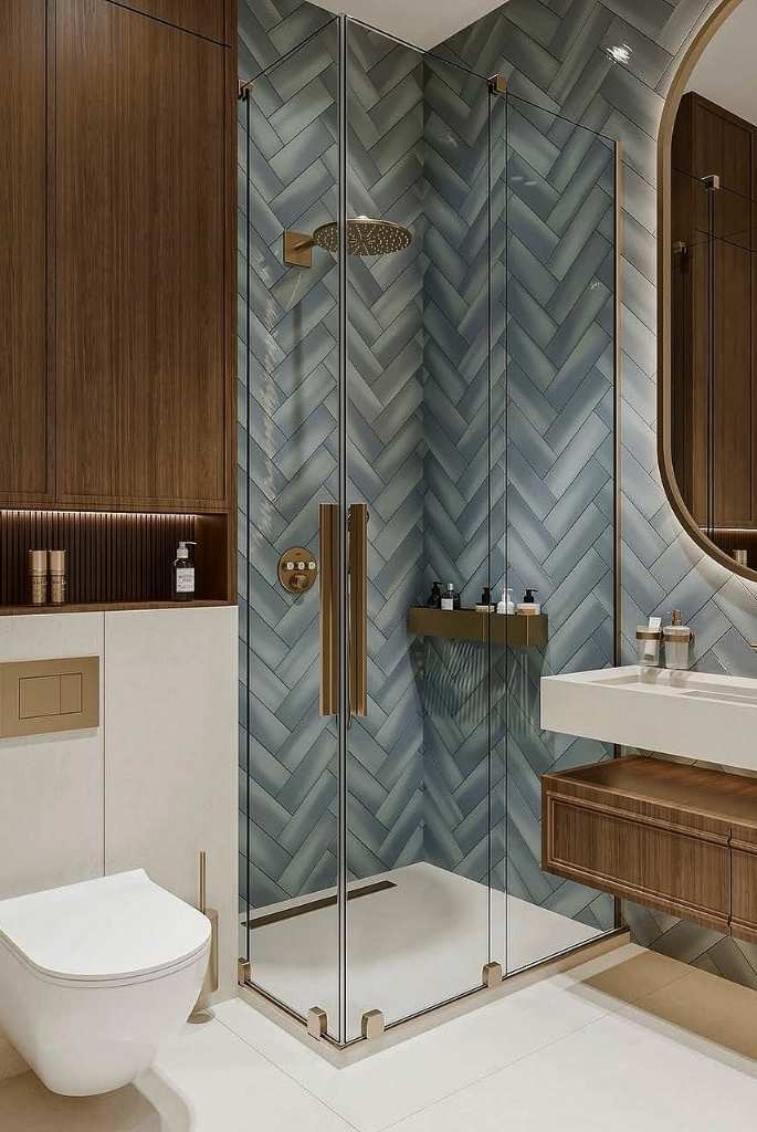 Mid-Century Modern Cottage Bathroom