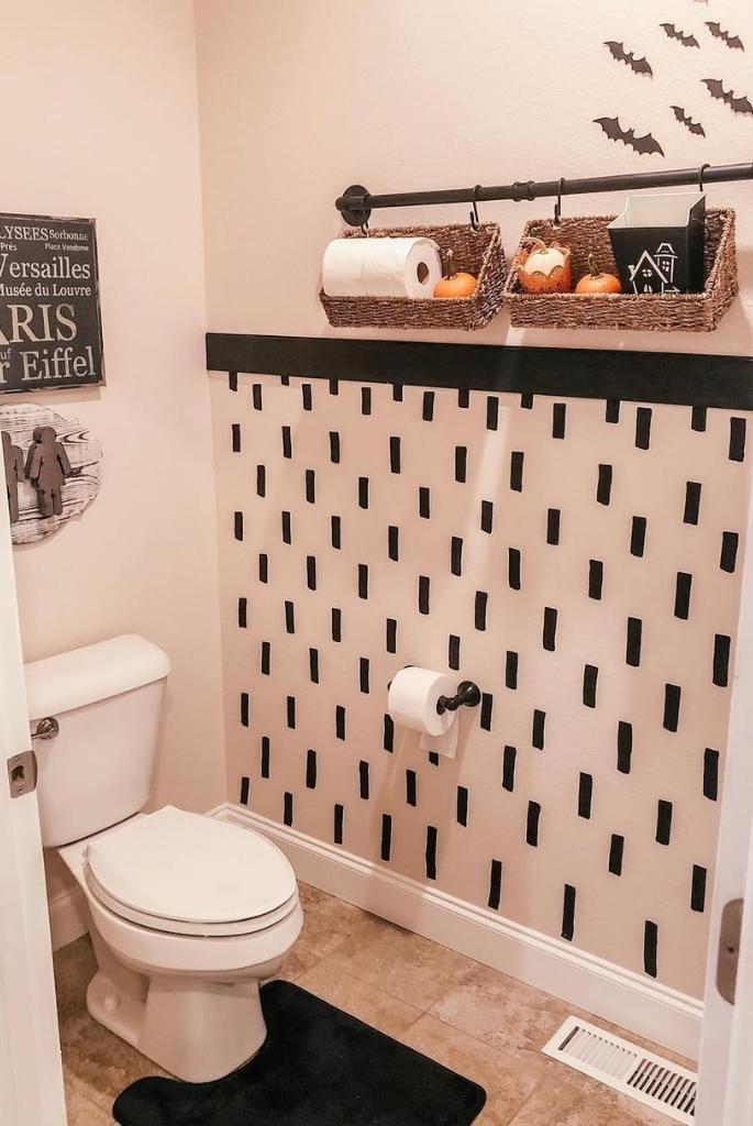 Minimal Bat-Themed Toilet Nook