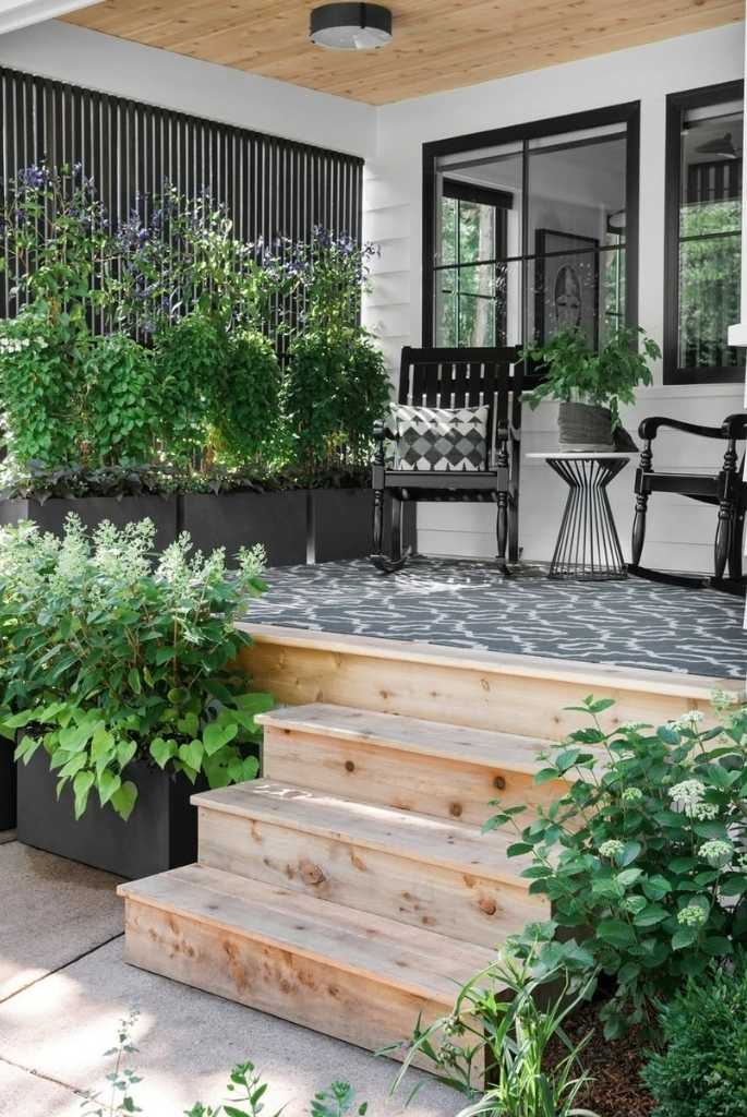 Modern Farmhouse Porch with Rocking Chairs
