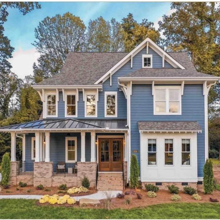 Navy Blue and White Trim Color