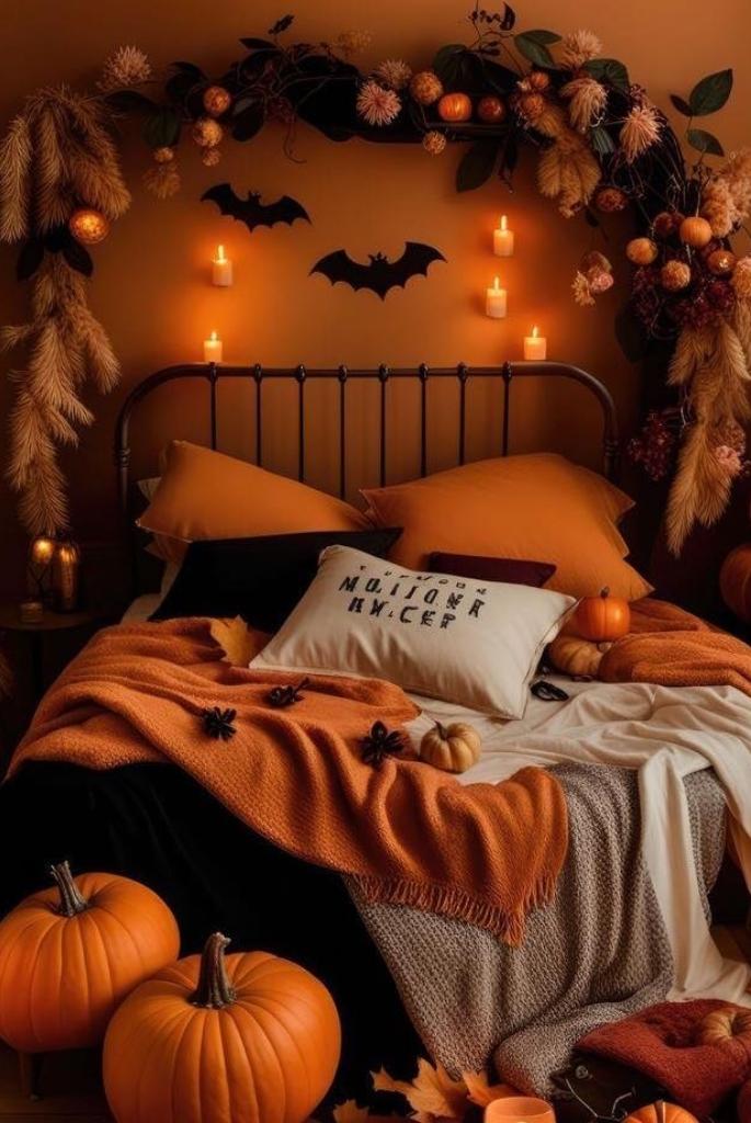 Pumpkin Spice Candlelit Bedscape