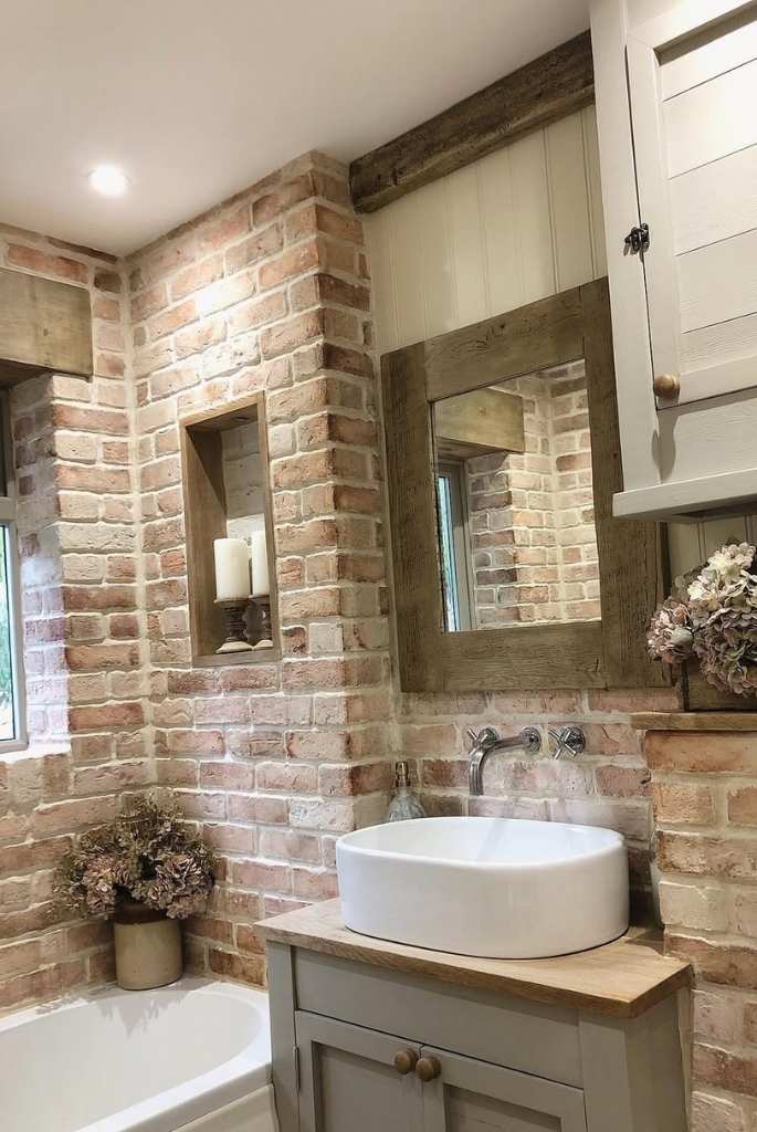 Rustic Brick Cottage Bathroom