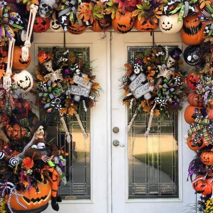 Skeleton Circus Front Door Display