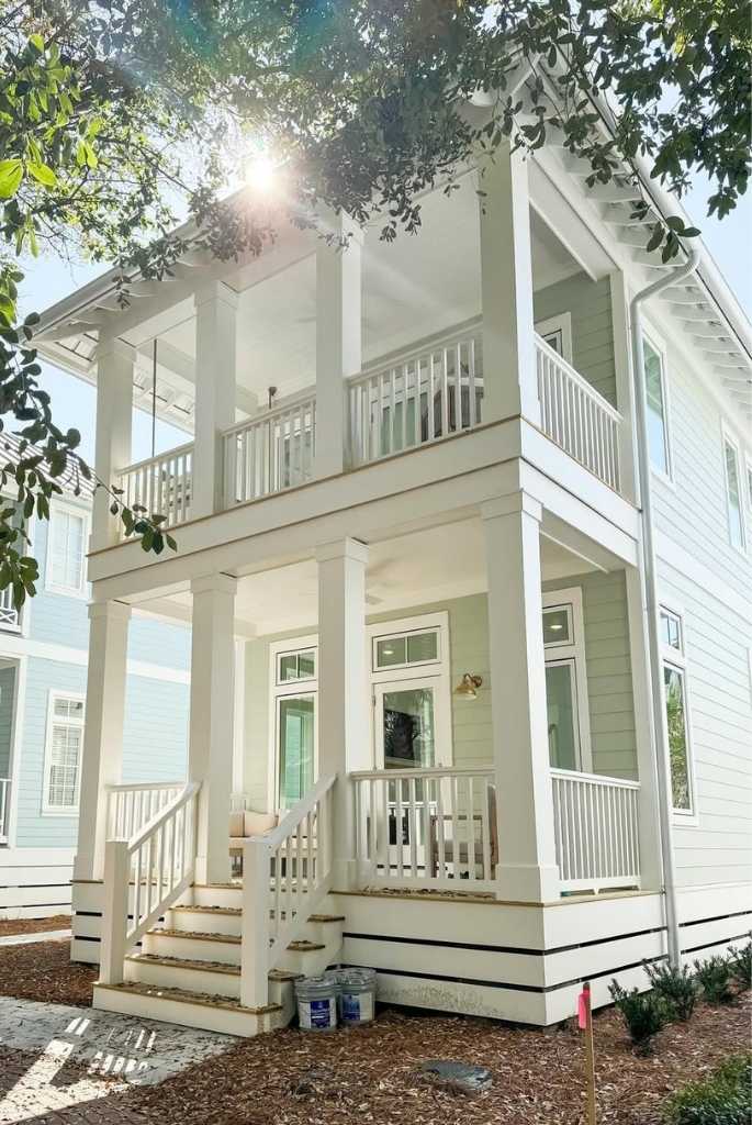 Soft Mint Green and White