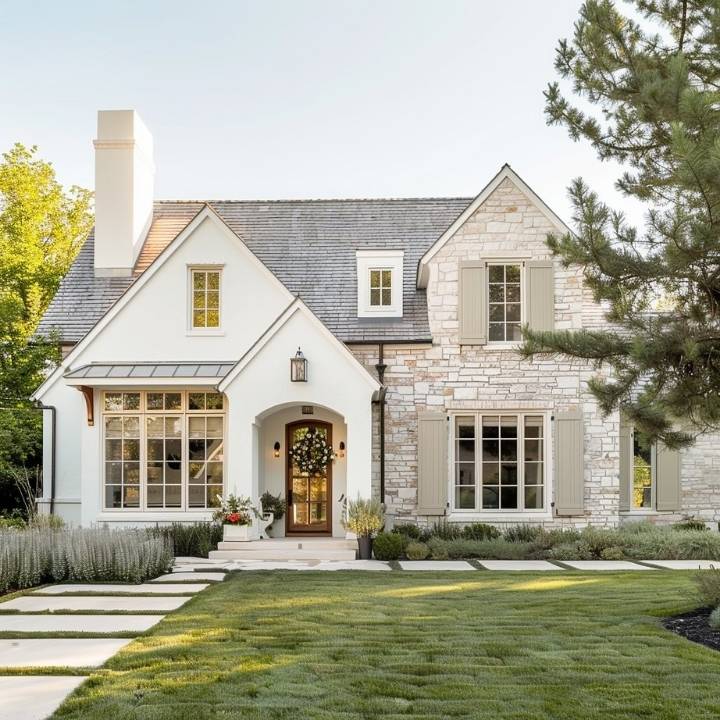 Soft White and Taupe Stone