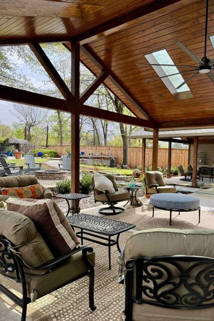 Vaulted Wood Pavilion with Skylights