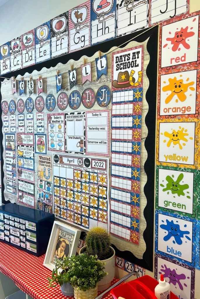 Western-Themed Learning Wall