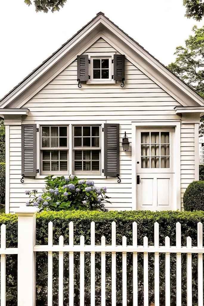 White and Charcoal Cottage Exterior