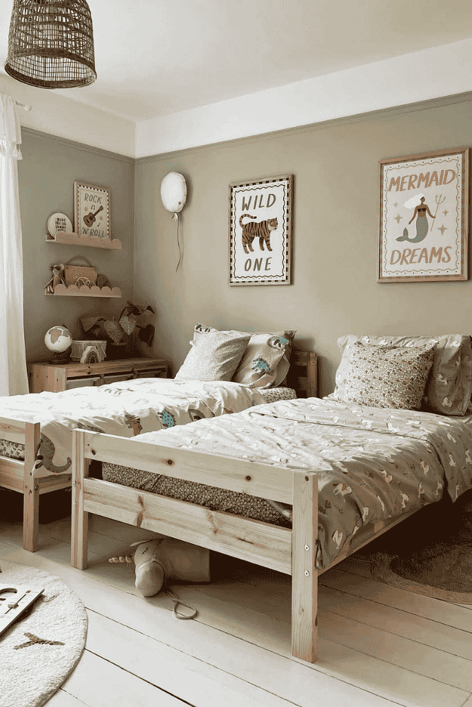 Wood Frame Twin Beds
