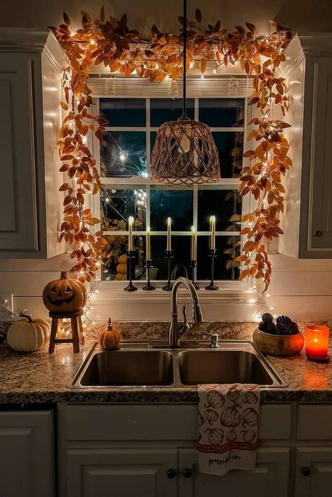 Autumn Kitchen Window Display