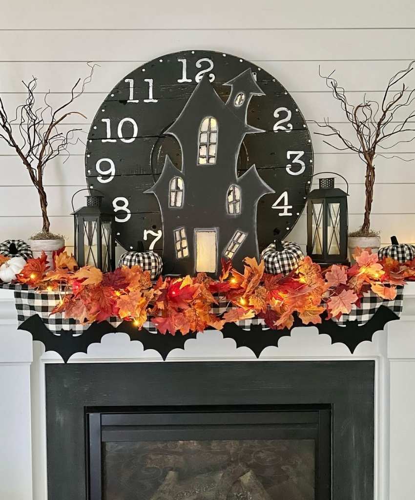 Autumn Lantern Halloween Mantel Decor