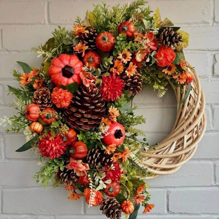 Autumn Orchard Pinecone Wreath