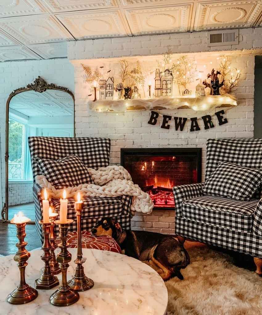Beware Haunted Mantel Decor