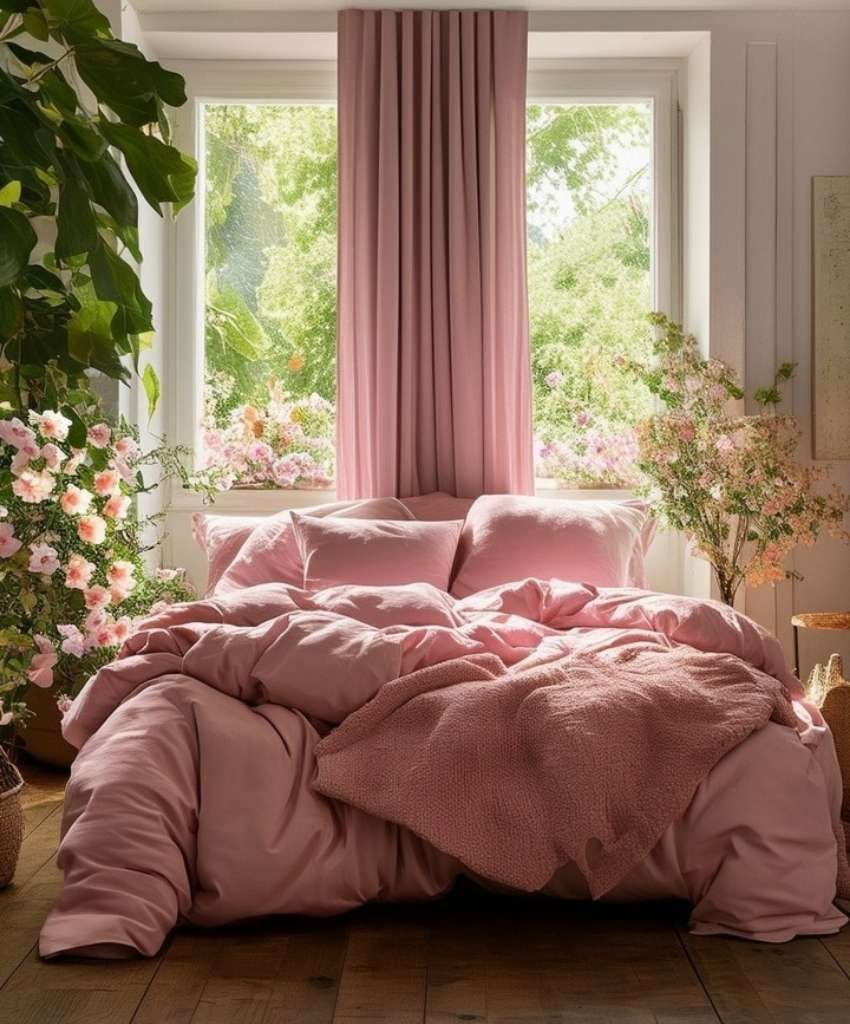 Botanical Pink Retreat Bedroom