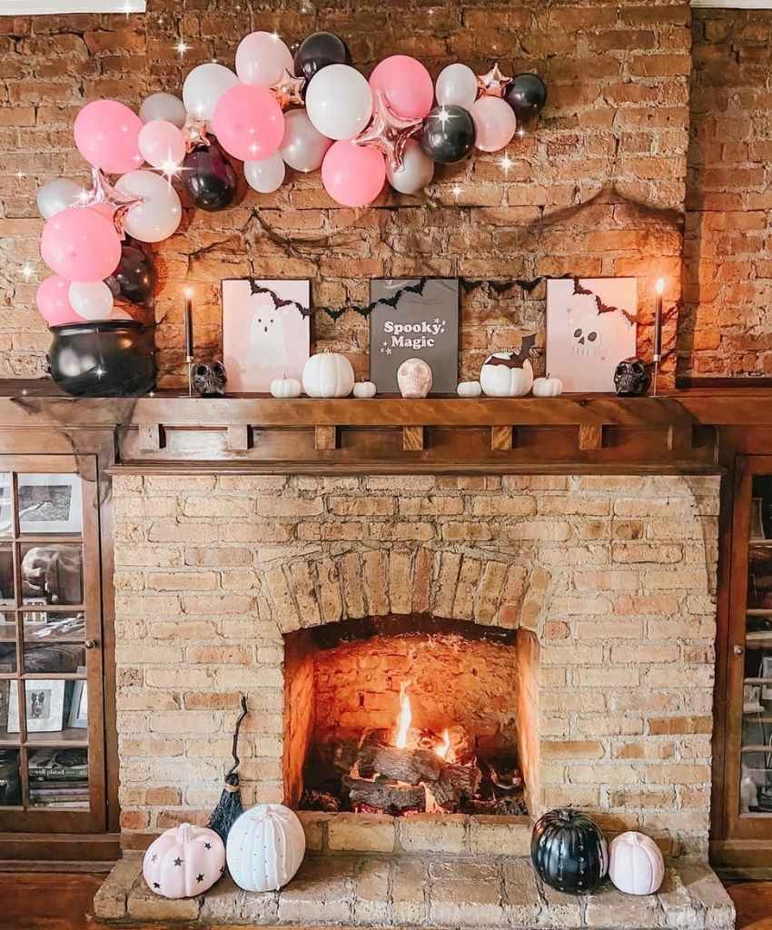 Chic Spooky Mantel Decor
