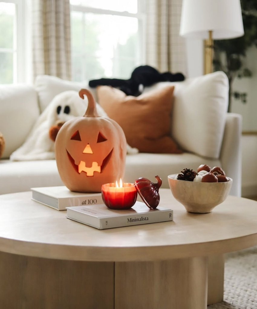 Cozy Halloween Pumpkin Centerpiece