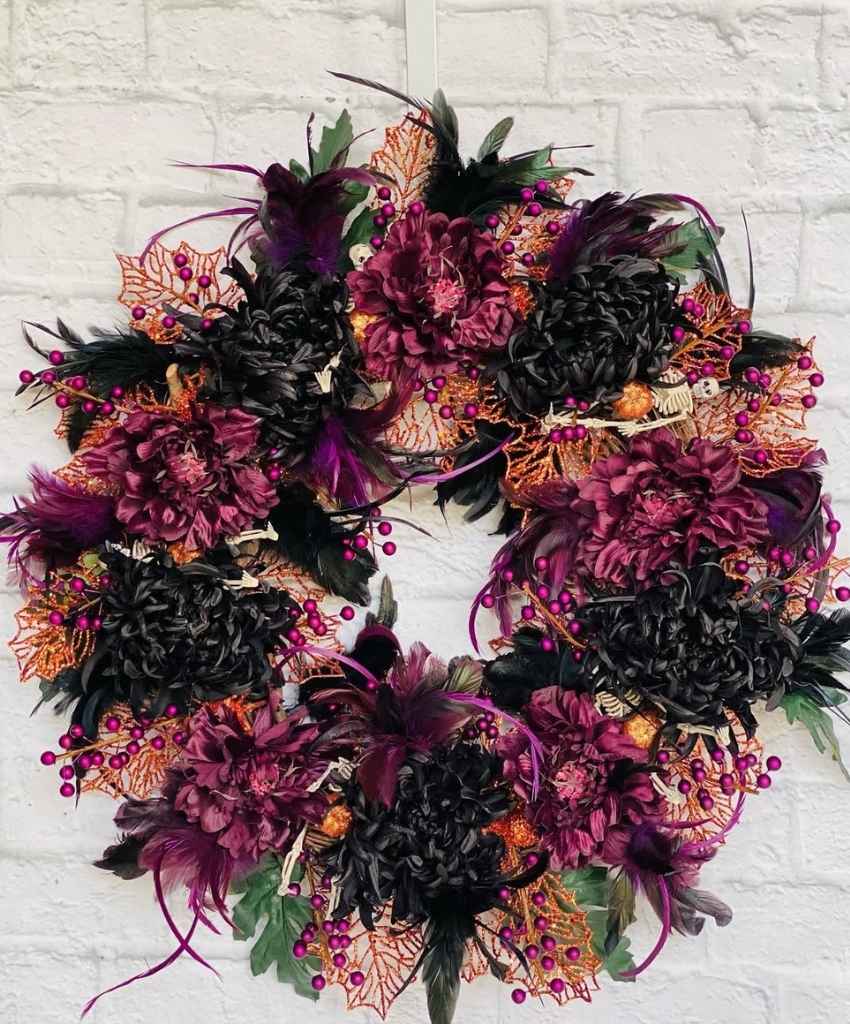 Gothic Bloom Halloween Wreath