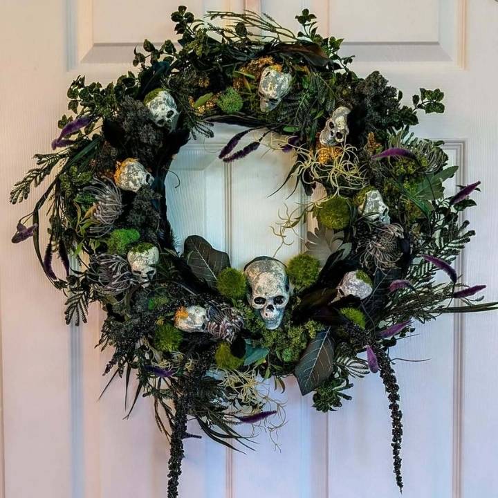 Haunted Forest Skull Wreath