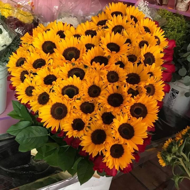 Heart-Shaped Sunflower Arrangement