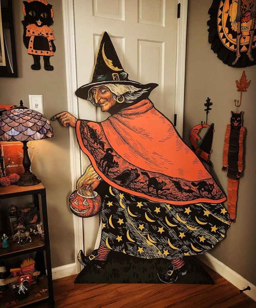 Large Vintage Witch Door Cutout