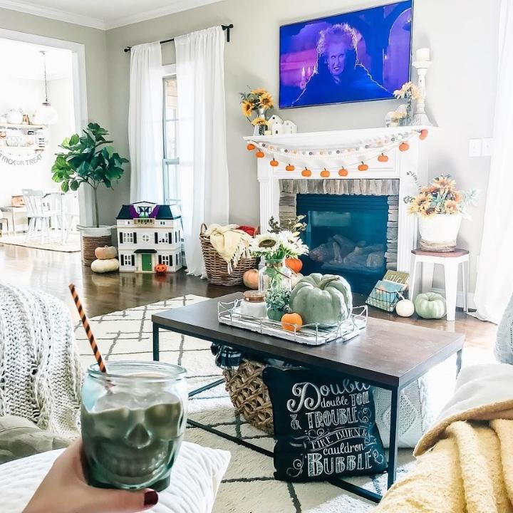 Living Room with Pumpkin Decor