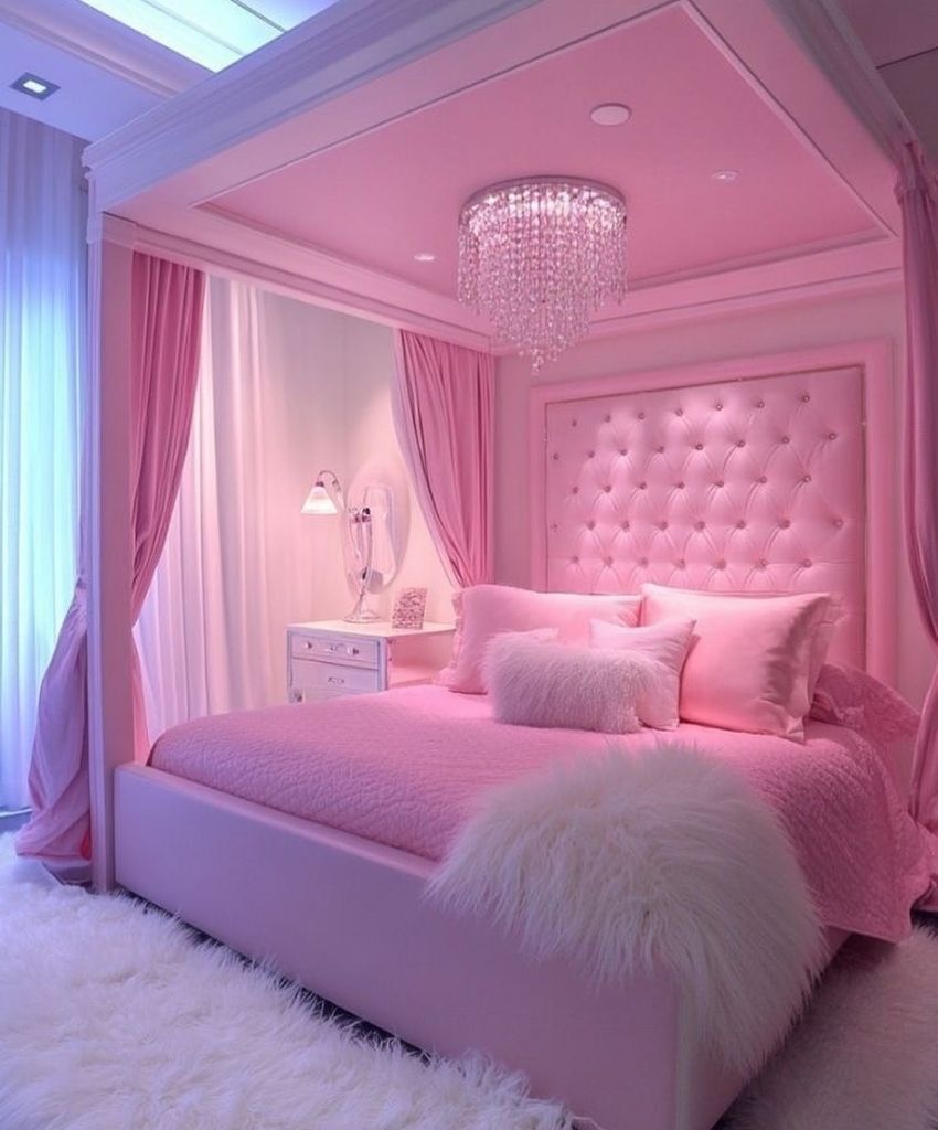 Luxurious Canopy Pink Bedroom
