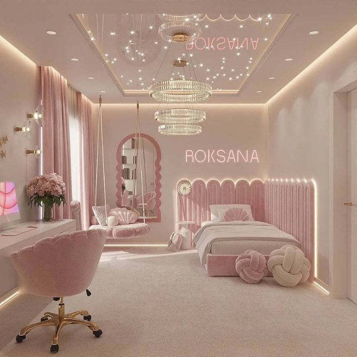 Modern Glam Pink Bedroom