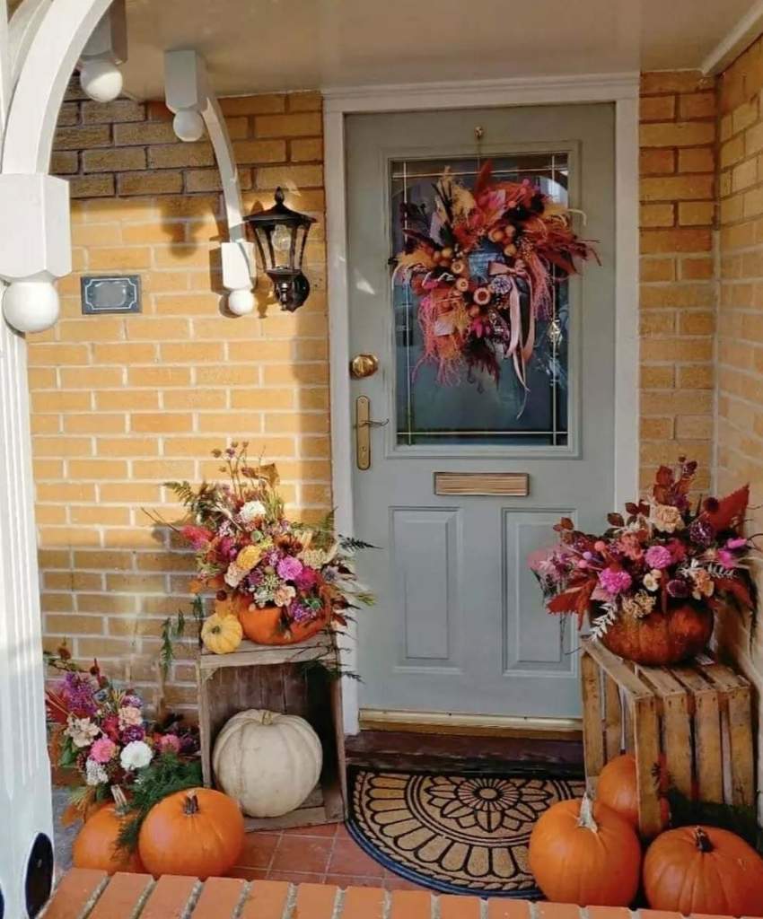 Pumpkin Blossom Fall Wreath Setup