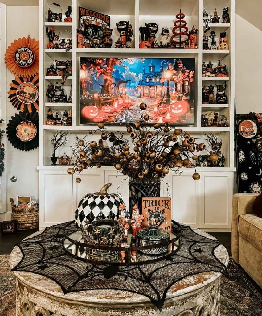 Retro Halloween Room with Quirky Decor