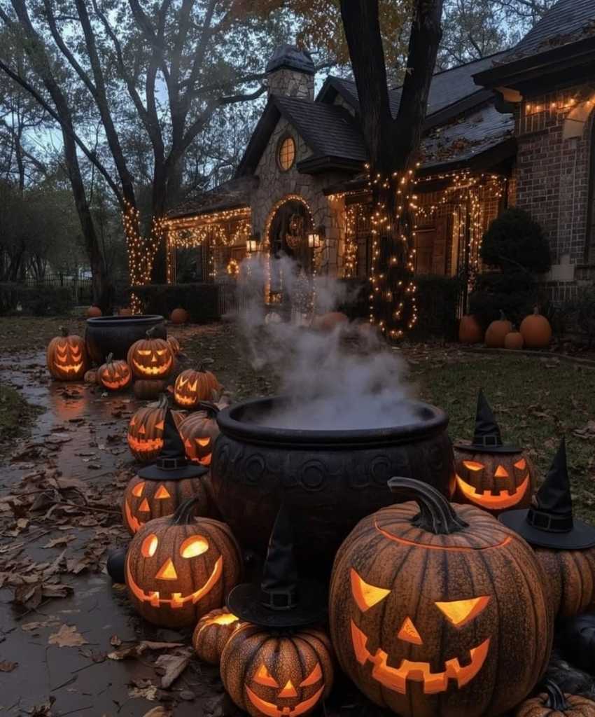Spooky Halloween Pumpkin Pathway Display