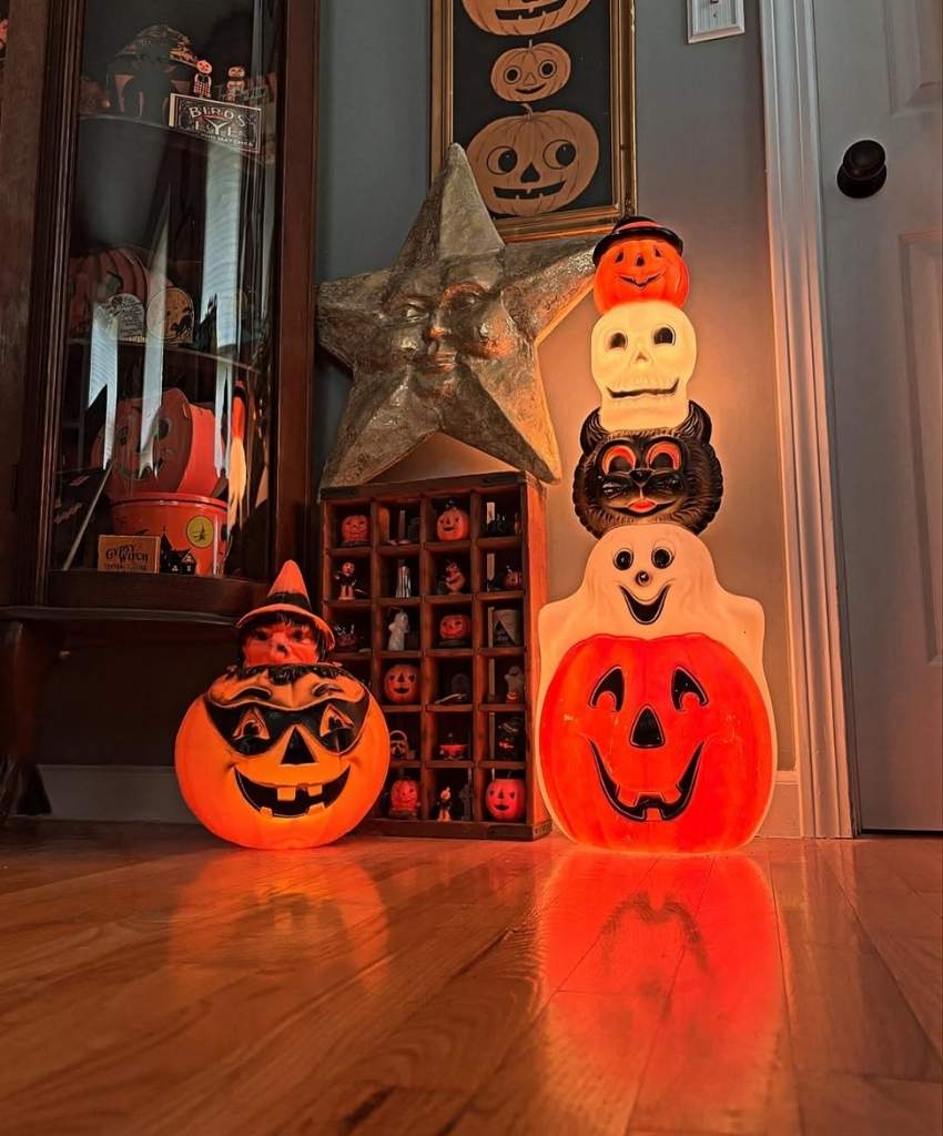 Stacked Vintage Blow Mold Halloween Figures