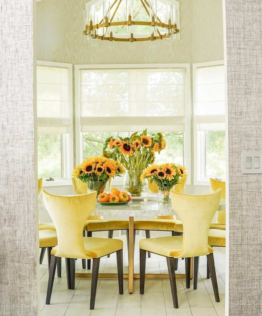 Sunny Dining Room Sunflower Display