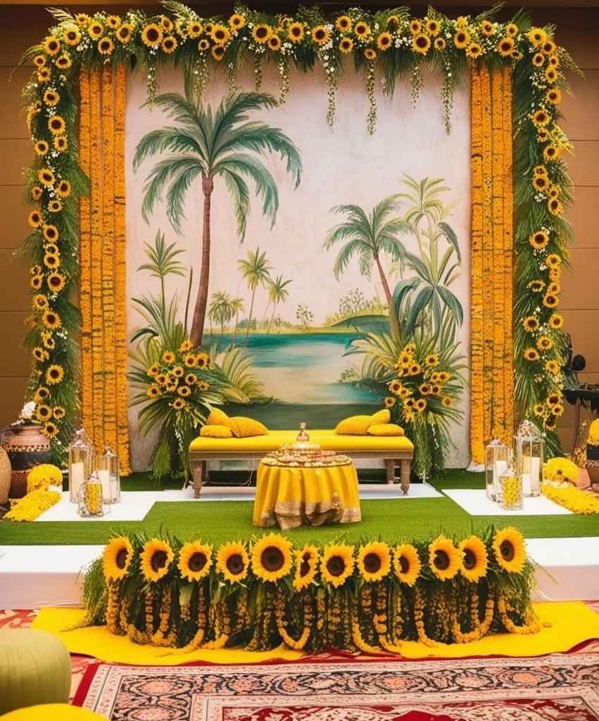 Tropical Sunflower Stage Backdrop